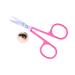 HOYUJI Magnetic eyelash scissors and eyebrow brush nose hair and beard scissors carved arc craft scissors used for eyelash extension stainless steel (pink)