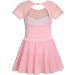 Girls Short Sleeve Rhinestone Ballet Dance Dress - Pink 4-5 | Kids Gymnastics Leotard - Buy Online on GoSupps.com