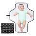 BABEYER Nappy Changing Mat Large Travel Portable Changing Mat with Head Cushion for Home Travel Outside Black
