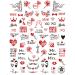 9 Sheets Valentines Day Nail Art Stickers Decals Self-Adhesive Love Rose Flowers Red Black Nail Supplies Nail Art Design Decoration Accessories - Buy Online on GoSupps.com