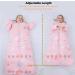 Chilsuessy Baby Winter Sleeping Bag 2.5 Tog | Toddler Wearable Blanket 3-6 Years | Adjustable Length & Removable Sleeves | Pink Rabbit Pattern - Buy Online on GoSupps.com