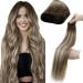 LAAVOO WEAVE WEFT Real Hair Extensions Balayage Blond Real Hair Extensions For Sewing 45cm Tress Extensions Real Hair Dark Brown Balayage Light Brown Light Blond 100g #3/8/24 45cm 1.15 #3/8/24