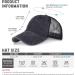 Ylovem Adjustable Baseball Caps for Men & Women | Breathable Fast-Dry Summer Sun Hat for Running | Black Ponytail Cap - Buy Online on GoSupps.com