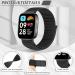 Shop BTTNG Adjustable Breathable Nylon Bracelet for Xiaomi Redmi Watch 3 Active - Unisex Sport Solo Loop Replacement in Deep Black + Reflective Black - Buy Online on GoSupps.com