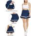 Pleated Tennis Skirt Women's Athletic Golf Skort with Built-in Shorts - Navy Blue | Sport Outfits for Workout & Running - Buy Online on GoSupps.com