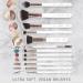 Nir Beauty 15-Part Vegan Make-Up Brush Set | Award-Winning Set with Sponge Cleaner & Gift Box | Professional Quality in White & Ros gold - Buy Online on GoSupps.com