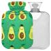 Naanle cute slice-avocado heat bottle with reference transparent hot water bottle 2 l large warm-up bag for bed hand foot pain relief heat and cold therapy