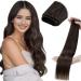 LAAVOO REAL HAIR TREESS To sew brown extensions real hair brown light brown with ash brown sew in weft hair extensions real hair smooth 45cm #9/12 45cm 1.29 #9/12