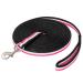 Start lunging line for equestrian lunge horses 8m softlongs made of nylon horse song with hand loop tow leash reins with carabiner floor work rope horse (neonpink/white/black)