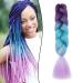 Gairyan jumbo braids extensions braid art hair 1 piece 100g braiding hair 60cm ombre synthetic braids afro hair for box crochet braids (purple & lake blue & light purple) 60 cm (1 piece) Lila & See blue & light purple