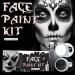 White Face Paint Black Face Paint Halloween Cosplay SFX Makeup Kit Non Toxic Body Paint Face Painting Kits with 2 Professional Paint Brushes for Adult Kids Face Body Painting Art Costume Theater