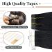 Elailite Real Hair Extensions Tape In #1 Black - 20 Pieces Invisible Glue 40cm 30g Real Human Hair - Buy Online on GoSupps.com