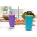 Bakerpan Silicone Straw Cup for Toddlers and Kids 12oz - Purple | BPA-Free, Spill-Proof Design - Buy Online on GoSupps.com