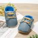 Baby Boys Girls First Walking Shoes | Anti-Slip Oxford Loafer Flats | PU Leather | Blue | 0-6 Months - Buy Online on GoSupps.com