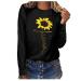 tsaChick Women's Oversized Sweatshirt Clearance Autumn Winter Slim Sunflower Long Sleeve Shirt S-XXL Custom Hoodie Female Crew Neck Knit Overall Women's Hoodies WYF45 Black 107 S