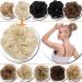 Bleach Blonde Messy Updo Hairpiece Scrunchie - Curly Hair Bun Extension - Buy Online on GoSupps.com