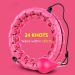 HOPECENTER Smart Weighted Hula Hoop for Adults and Children - 24 Detachable Knots - Auto-Spinning Ball - 2 in 1 Fitness & Massage Hoop - Pink - Buy Online on GoSupps.com
