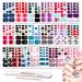 DANNEASY 20 Sheets Toe Nail Stickers Full Nail Wraps Self Adhesive Toenail Polish Strips Toes Nail Stickers Toenail Stickers Polish Manicure Sticker with Nail File  Cuticle Stick kit 1