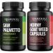 HAVASU NUTRITION Horny Goat Weed Capsules for Men & Women (60 Servings) & Saw Palmetto Supplement Capsules (200 Servings)