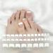 Semi Cured Gel Nails Strips for Toe Maggidea 34 Stickers Glitter Toe Nails Wraps Soft Self-Adhesive Gel Nail Stickers for Toenails UV/LED Lamp Required (03-Glitter French)