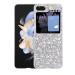 Tivenfezk nadoli glitter shell for samsung galaxy z flip 5 silver glossy sparkling bling galvanisian frame ultra -thin shockproof back pocket cell phone case protective cover