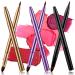 WLLHYF 3PCS Dual End Lip Brush Concealer Brushes Retractable Lipstick Eyeshadow Foundation Makeup Brush Travel Size Lipstick Brush With Cap(Gold/Purple/Black)