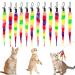 Cobee Cat Toys Worms 12pcs Cat Rainbow Worm Toy Refills Funny Interactive Colorful Fluffy Worms with Bells Cats Chaser Toys Kittens Wand Replacement Toys Refill for Indoor Training Accessories