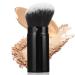 Makeup Brush Kabuki Face Brushes with Angled Retractable Travel Blush Kabuki Synthetic Brush Portable for Foundation Powder Bronzer Buffing Liquid Cream Cosmetics with Cover(White)