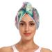 A Mermaid Girl Surrounded by Delicate Flowers Hair Towel 2 Pack Super Absorbent Hair Drying Towel Quick Dry Hair Turbans Head Towel with Button Twisty Wrap for Women Girls