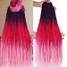 Box Braids Crochet Hair 6 Packs 24 Inch Ombre Red Pre-Looped 3X Goddess Senegalese Twist Tissage Fiber Kanekalon Synthetic Braiding Hair Extensions 22 Strands/Pack 100g (Purple/Red/Pink#)