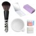 Travel Makeup Brush Blending Set Foundation Face Powder Cosmetic Concealers Eye Shadows Makeup Brushes Set with Mirrors Comb Cleaner Mat Kits (White)