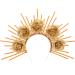 FRCOLOR Goddess Crown Sunburst Spiked Gold Sun Headband Halloween Dress up Headpiece Celestial Crowns Tiaras for Women Photoshoot Accessories Golden
