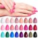 Short Almond Press On Nails - 576 Pcs Fake Nails with Nail Glue Soft Gel Full Cover Acrylic False Nail Art 24 Color Stick On Nails With Four (6g) Nail Glue for Nail DIY