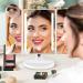Auxmir Vanity Makeup Mirror with Natural LED Lights 1x/10x Trifold Magnifying Mirror Dual Power Cosmetic Mirror with Touch Screen 180 Brightness Adjustable Lighted Dressing Mirror - Buy Online on GoSupps.com