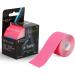Shop Kinesiology Tape for Athletes | 16ft Water Resistant Latex Free Elastic for Knee Elbow & Shoulder Pain - Pink - Buy Online on GoSupps.com