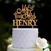 Personalised Wedding Cake Toppers Wooden Wedding Anniversary Cake Topper MR & MRS Wedding Cake Decorations for Wedding Party Wedding Cake Toppers with Any Name Mr&mrs