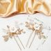 Bridal Flower Hair Pins: 4-Piece Pearl Hair Accessories with Ceramic Floral Clip for Wedding Party - Buy Online on GoSupps.com