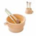 3 in 1 Silicone Makeup Brush Cleaner Bowl Make up Brush Cleaner Mat with Makeup Brush Drying Holder and Comestic Brush Organizer Paint Brush Cleaner Apricot