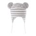 LANGZHEN Toddler Kids Infant Winter Hat Earflap Knit Warm Cap Fleece Lined Beanie for Baby Boys Girls 1-2 Years Grey-Stripe