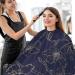 Shop Waterproof Barber Cape - Blue Flower & Cheetah Haircut Bib for Men & Women | Unisex Hair Cutting Cape - Buy Online on GoSupps.com