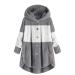 Hanxiulin plush jacket oversize warm lined fleecemantel women coat winter jacket long warm hooded tops long thick autumn coat winter coat plush jacket m gray
