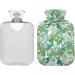 NAANLE Cartoon Palm Leaf Hot Water Bottle 1L for Menstrual Cramps Relief | Heat & Cold Therapy | Transparent Cover - Buy Online on GoSupps.com