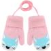 Cute Fox Knitting Winter Gloves for Toddler Kids | Thermal Plush Lining | 1-3 Yrs | Pink - Buy Online on GoSupps.com