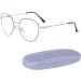 Joxigo Retro Round Anti-Blue Light Computer Glasses - UV Protection No Prescription Metal Frame - Black & Gold with Protective Case - Buy Online on GoSupps.com