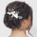 Catery Silver Bridal Hair Comb with Crystal Headpiece and White Flower - Bride Wedding Hair Accessory for Women and Girls - Buy Online on GoSupps.com
