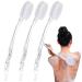 Mixweer 3 Pcs Long Handle Bath Brush 14 Inch Exfoliating Back Scrubber for Shower Clear Body Shower Back Brush Wash Shower Brushes for Your Back Massager  White