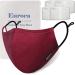 Euroca Cloth Face Mask 4 Layer Reusable Washable Adjustable For Adult Mens Womens Teens -4 Filters included Burgundy