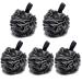 5 pack bath shower sponge jollyjelly mesh bathroom luffa double mesh body scrubber brush for women men peeling skin clean soothe skin (60g/pcs) 5PCs