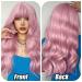 Oefei 24-Inch Long Wavy Pink Wig for Women - Natural Synthetic Heat-Resistant Hair for Daily Party & Cosplay Use - Buy Online on GoSupps.com