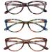 3 Pack Reading Glasses Blue Light Blocking Stylish Cat Eye Computer Readers Anti Eyestrain & Glare for Women Multicolor 3 x